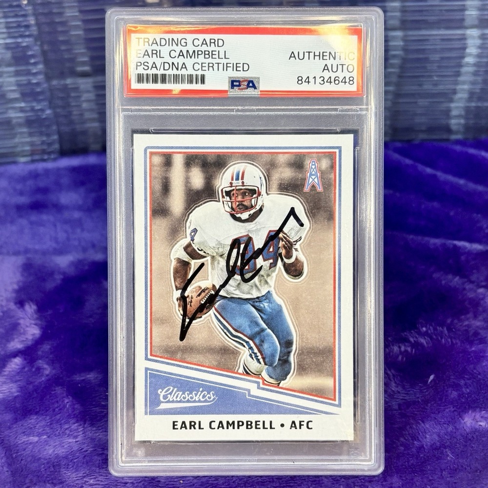 Earl Campbell 2017 Panini Classics 138 Houston Oilers Signed Card PSA DNA Auto
